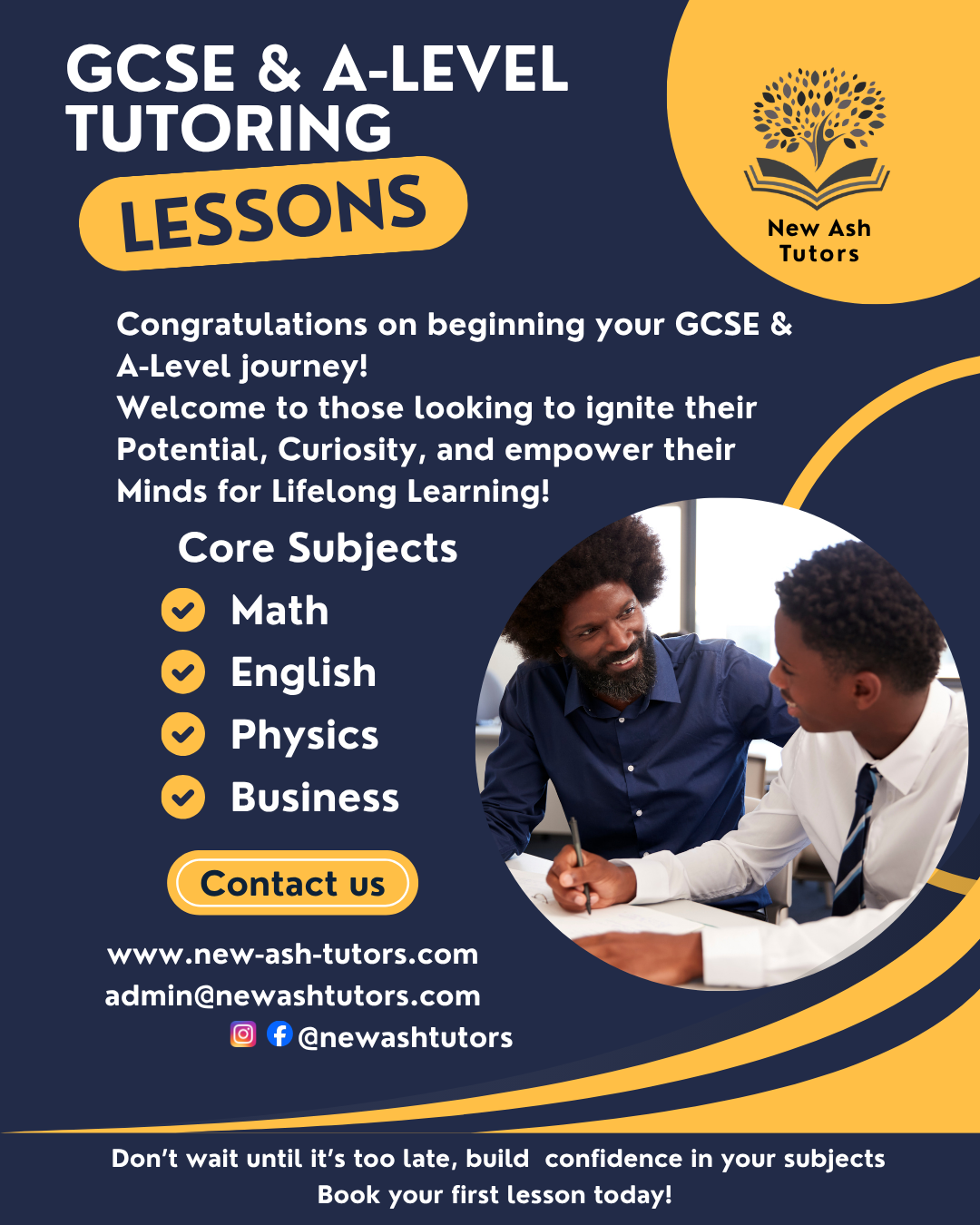 New Ash Tutors tutoring poster